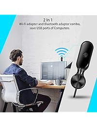 Lemorele Wireless USB WiFi Adapter 5G 2.5G USB Bluetooth 4.2 Dual Band Wireless Adapter AC 600Mbps Mini WiFi Dongle with Sticker for Desktop Laptop PC Projectors Support Windows XP 7 8 10, Mac OS