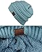 C.C Unisex Chunky Soft Stretch Cable Knit Warm Fuzzy Lined Skully Beanie, Denim