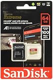 SanDisk Extreme 64GB microSD, microSDHC, microSDXC, 4K UHD- SDSQXA2-064G-GN6MA, A1/A2
