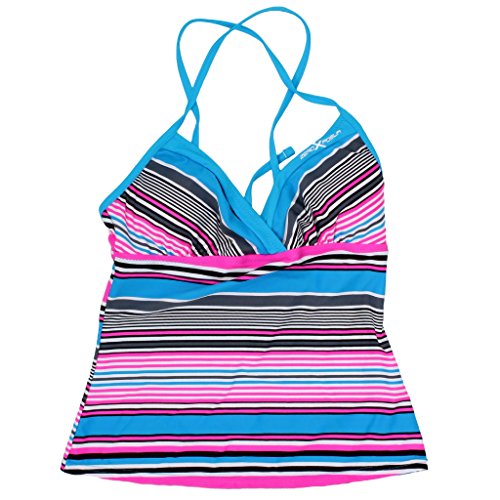 ZeroXposur Womens Swimwear X Cross Back Tankini Top, Pool (6)