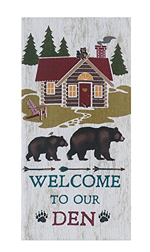 4 Piece Welcome to Our Den Kitchen Linen Set - 2 Terry Towels, Oven Mitt, Potholder