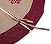 SANNO Christmas Tree Skirt, 48 inch Linen Tree Skirt Snowflakes Burlap Rustic Xmas Tree Decorations Skirts Holiday Ornaments,Double Fabric Beige with Red Edge