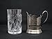 BELARUS Neman 12 Piece Russian Tea Set Cut Crystal Glasses and Metal Glass Holder Podstakannik Vintage USSR