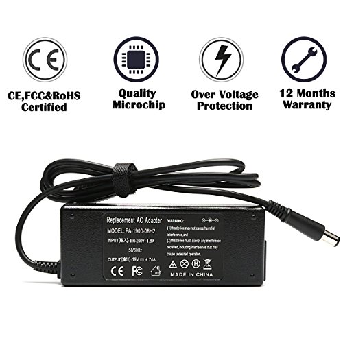 19V 4.74A 90W AC Adapter Laptop Charger for Hp Elitebook 8460p 8470p 8440p 8560p 8760p 8460w 8470w 8570w 8770w Probook 4430s 4440s 4520s 4530s 4540s Compaq 6730b 6530b 6560b 6570b Power Supply Cord
