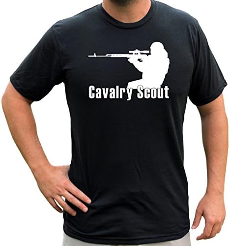American Eco Apparel Calvary Scout Soldier Tee US Sniper Military Navy Seal Shirt X-Large Black/White