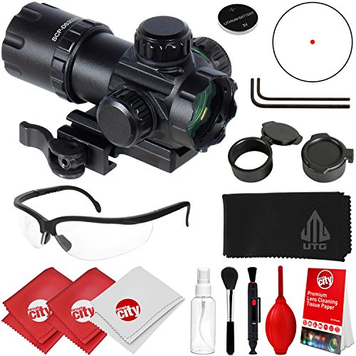 Circuit City UTG 5th Gen 3.9" ITA Red/Green CQB Dot Sight w/Clear Ballistic Glasses and Optical Cleaning Kit (SCP-DS3039W)