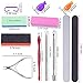 SIQUK Nail Polish Remover Tools Including 700 Pcs Cotton Pads 20 Pcs Nail Clips 6 Pcs Nail File, Triangle Cuticle Set 2 Pcs Nail Brush 2 Pcs Grinding Blocks, Polishing Block, Dead Skin Fork, Scissors