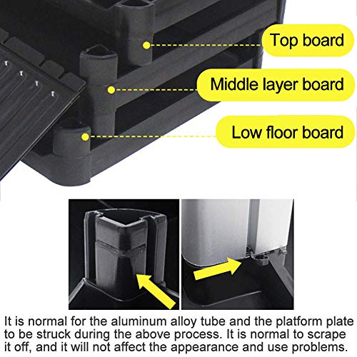 SHANGPEIXUAN Commercial Service Carts with Wheels Enclosed Utility Cart Heavy Duty 3 Shelf Rolling Service Black - Thumbnail 5