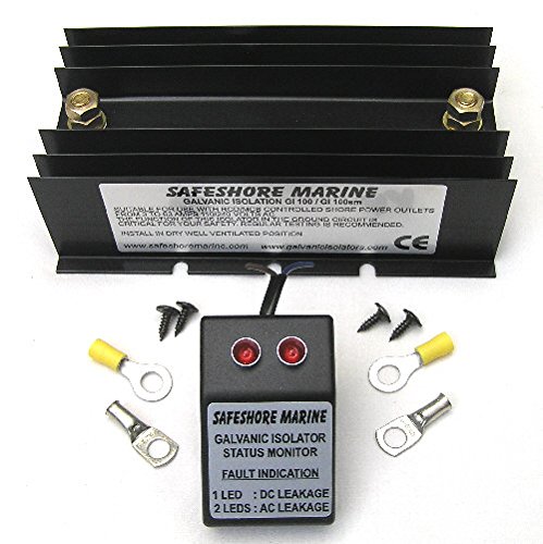 Safeshore Marine galvanic isolator 70 amps with remote status monitor. Over 30,000 sold. UK's isolators