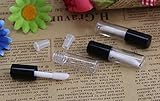 MorningRising 50pcs 1.2ml Mini Lip Gloss Tube Lip Balm Cute Bottle Empty Cosmetic Container Tube Travel Gloss Container Tube Travel Gloss for Split Charging DIY (Black)