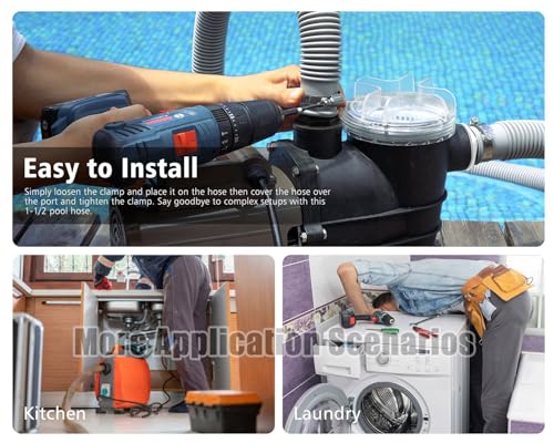 CIPU Pool Hose Kit 1-1/2 Inch, Above Ground Pool Filter Hose Replacement photo 11