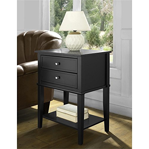 Ameriwood-Home-Franklin-Accent-Table-2-Drawers-Black