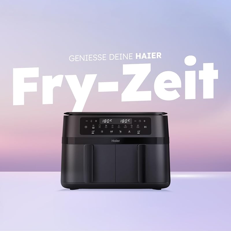 Heißluftfritteuse 2 Kammern I 11L Airfryer Doppelkammer I 9 Portionen