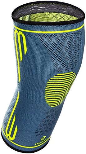 Knee Compression Sleeve, Support Brace, Arthritis and Meniscus Pain Relief for Running Sports CrossFit Squats, Best for Runners Men Women by Benmarck (Fjord Blue, Small)