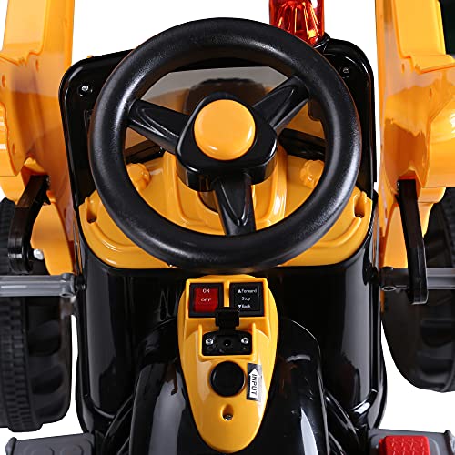 Aosom 6V Electric Kids Ride On Toy Digger Construction Excavator