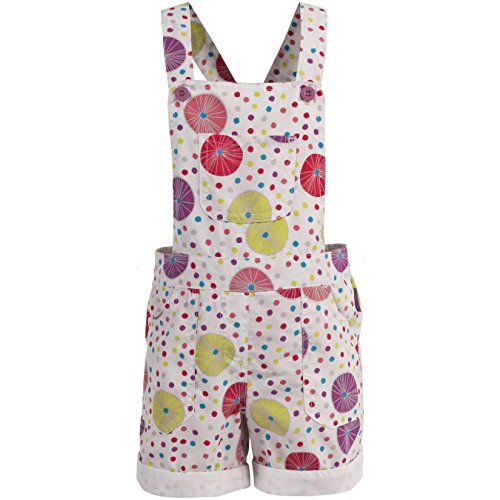 Trespass Childrens Girls Joyous Short Dungarees (7/8 Years) (White)
