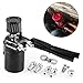 Tasan Racing Universal Aluminum Oil Catch Can Baffled Engine Air Oil Separator Reservoir Tank with Breather Filter Black