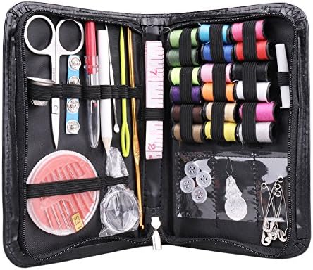 Compact Sewing Kit for Home, Travel, Camping &amp; Emergency. Best Gift for Kids, Girls, Beginners &amp; Adults. Quality Premium Sew Supplies Set. Expansive Case with Extra Pins &amp; Safety Pins