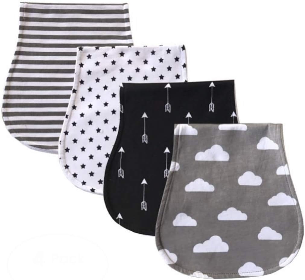 Baby Burp Cloths 4 pack, 100% Organic Cotton | Large, Triple Layer, Ultra Absorbent & Soft |Burping Rag for Newborn, Skies at Night, Gender Neutral |Baby Shower Gift for Boys & Girls By Chunky Chops