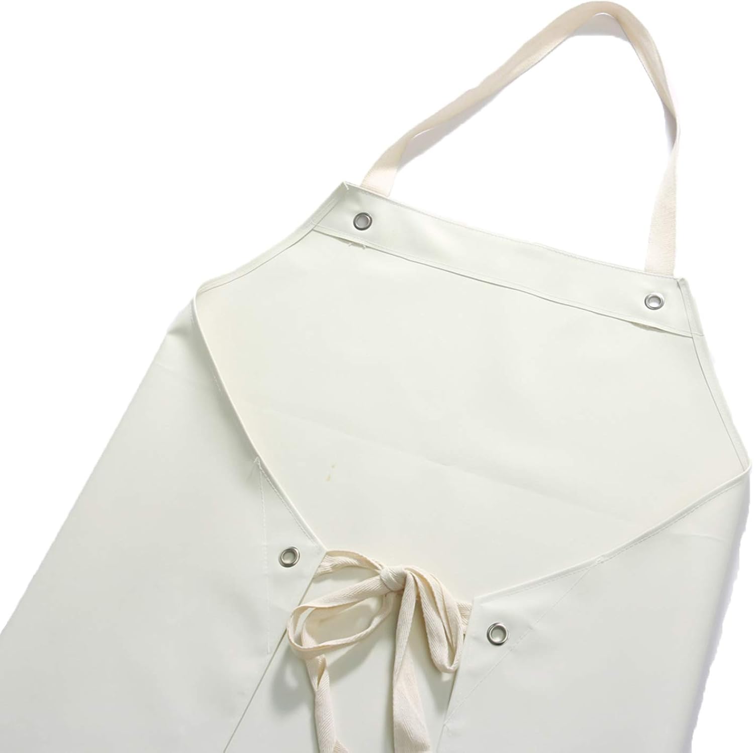 Rubber Waterproof Apron Butcher Heavy Duty -Oil Chemical Resistant Thick Work Safety Aprons - Dog Grooming, DishWashing (White, XL): Clothing