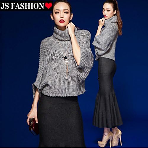 Amazon Co Jp 在庫限り冬sale 4000円 タートルネックドルマンスリーブ ポンチョ風ニットトップス セーター ブラック グレー Jsファッション 楽ギフ 包装 Sale P12jul15 ブラック Freeサイズ 服 ファッション小物