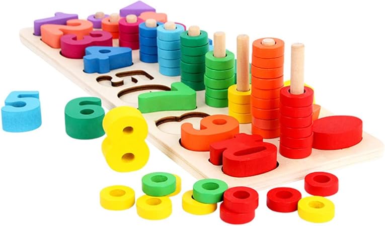 Amazon サクララ Sakulala モンテッソーリ 知育玩具 木製 型はめ 積み木 木製パズル 幼児 数字 パズル セット 多種類 感覚教育 指先訓練 おもちゃ 男の子 誕生日 女の子 積み木 おもちゃ