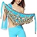 Pilot-trade Women's Triangular Belly Dancing Hip Scarf Wrap Skirt with Gold Coins