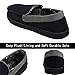 VLLY Men's Pile Lined Microsuede Indoor Outdoor Slip On Moccasin Slippers US 9.5-10.5 Black (FBA)