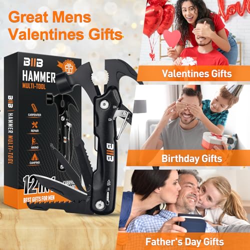 Biib multifunctional hammer, 12-in-1 gadgets for men, men’s advent calendar, gifts for men, cool tool, small gifts for dad or grandpa, DIYers, men, boyfriend