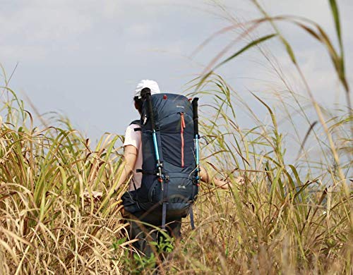 Gonex 55L / 65L Hiking Internal Frame Backpack Outdoor Backpacking Camping Trekking Climbing Backpack with Rain Cover for Men Women Navy - Thumbnail 7