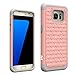 S7 Edge Case, MagicSky [Shock Absorption] Studded Rhinestone Bling Hybrid Dual Layer Armor Defender Protective Case Cover for Samsung Galaxy S7 Edge (Rose Gold/Grey)