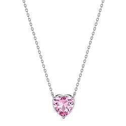 October Birthstone Necklace Tiny Hearts Love