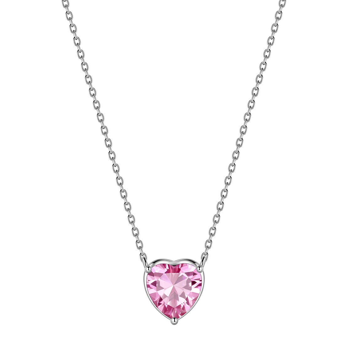 October Birthstone Necklace Tiny Hearts Love