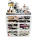 Sorbus® Acrylic Cosmetic Makeup and Jewelry Storage Case Display with Silver Trim - Spacious Design - Great for Bathroom, Dresser, Vanity and Countertop (Silver Set 2)