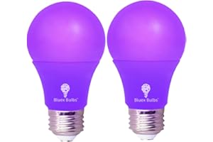 BlueX Bulbs 2 Pack LED A19 Purple Light Bulb - 9W (60Watt Equivalent) - E26 Base LED Bulb, Party Decoration, Porch, Home Lighting, Holiday Lighting, Non-Dimmable.