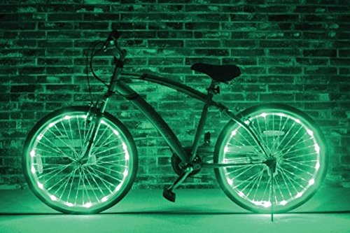Bicycle Wheel Lights - Ultra Bright Waterproof LED by Oceanstar - Green - Thumbnail 5