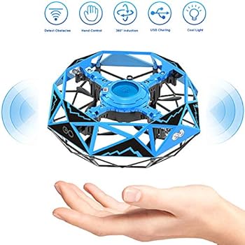 Remoukia Hand Operated Drones Toys for Kids or Adults - Mini Drones Hand Controlled Flying Ball Drone for Boys and Girls Motion Sensor Helicopter Gift (Blue)