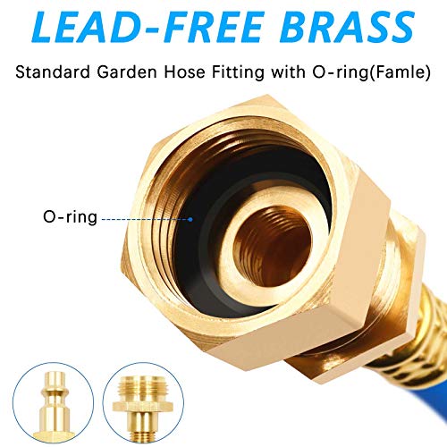 Jusen RV Antifreeze kit Sprinkler Adapter with ShutOff Valve, 12inch air Compressor Male and