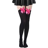 SATINIOR Valentine's Day Socks Thigh High Socks with Bows, Satin Bow Stockings Women Knee Highs Stock over Knee