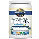 Garden of Life Raw Organic Protein Vanilla Powder, 27 Servings - Certified Vegan, Gluten Free, Organic, Non-GMO, Plant Based Sugar Free Protein Shake with Probiotics & Enzymes, 4g BCAAs, 22g Protein