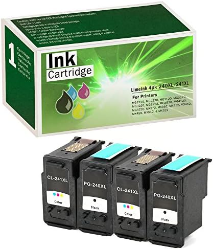 Limeink Remanufactured Ink Cartridge Replacements for PGI-240XL &amp; CLI-241XL High Yield (2 Black / 2 Color, 4 Pack)