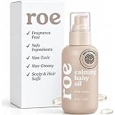 Roe Wellness Baby Oil, Unscented &amp; Fragrance Free &ndash; Massage Oil for Hair, Scalp &amp; Body, Non-Greasy, Clean Ingredients, Moisturizer for Newborn &amp; Sensitive Skin