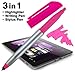 Stylus Ballpoint Pen with Highlighter Tips, 3 in 1 Combo Stylus for Touchscreens, Writing Pen and Highlighter, Black Ink, Pack of 5