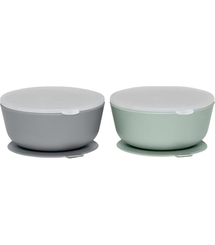 Beemymagic Oval Baby Bowl - 17oz Platinum Silicone Toddler Food Dish In Light Purple