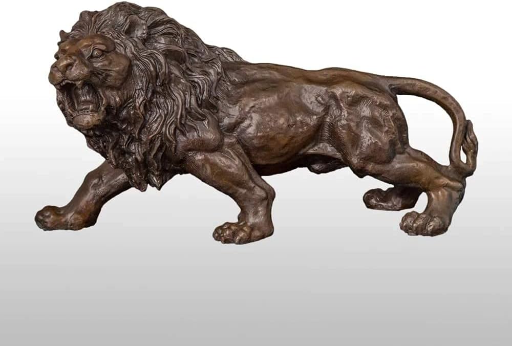 Amazon オフィスホームアクセサリービンテージアートのための装飾品青銅激しいライオン彫刻の置物の動物の像 美しくスタイリッシュ Weijun 置物 オブジェ 通販