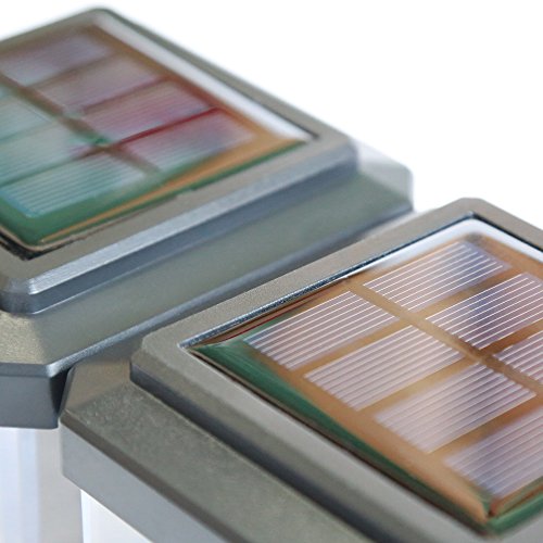 Davinci Solar Post Lights with Clear Lens - Outdoor Post Cap Light for Fence Deck or Patio - Modern Translucent Design, Solar Powered, Warm White LED Lighting, Fits 2.5x2.5 Posts (4 Pack) - Thumbnail 3