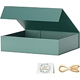 PSHVYM Green Gift Box, 11.75x8.45x3.25 In Gift Boxes with Lids for Collapsible Presents Magnetic Closure for T-Shirts, Scarve