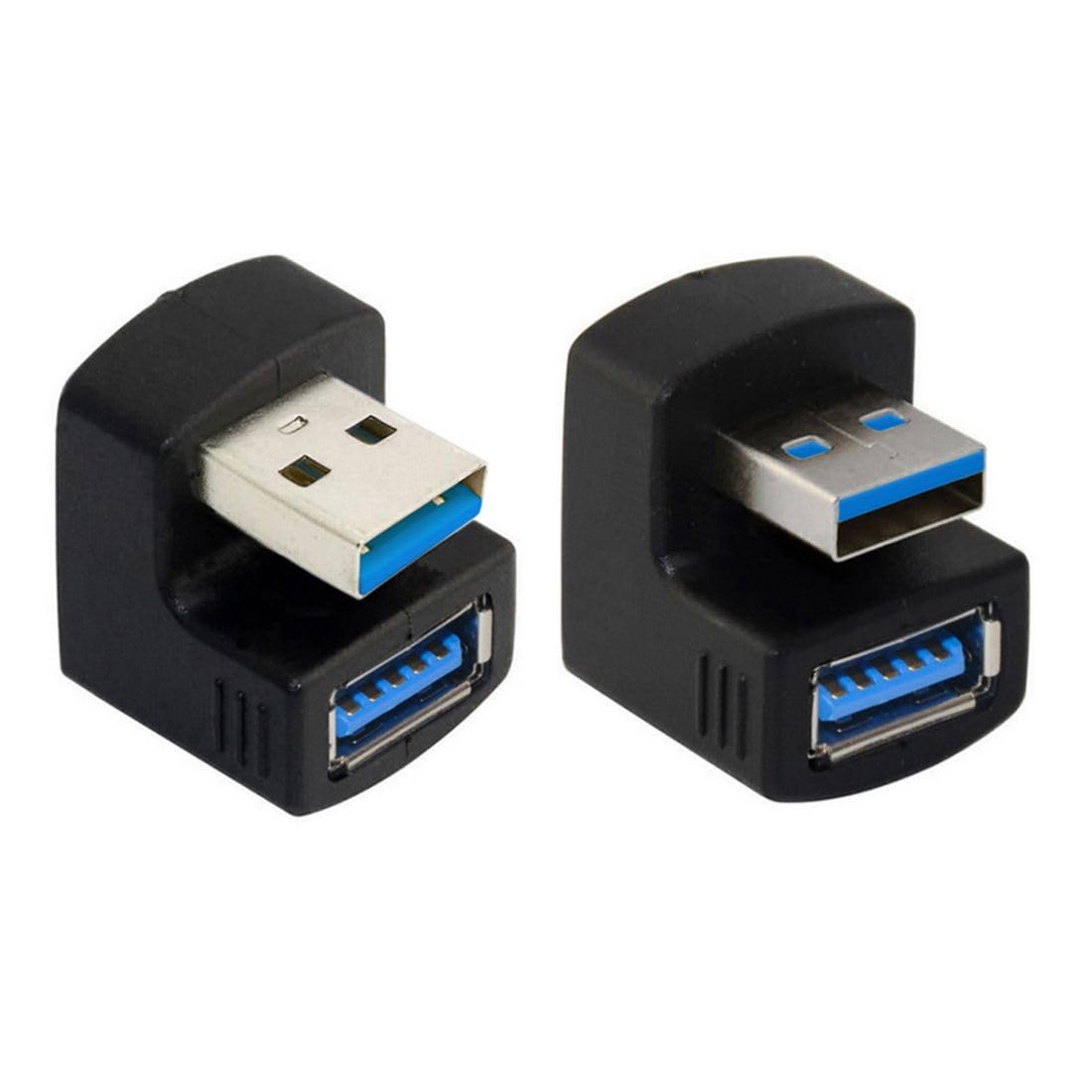 chenyang 2 Pack USB 3.0 Extender Adapter,USB 3.0 Male to Female Data Transfer Charging 180 Degree Angled Adapter