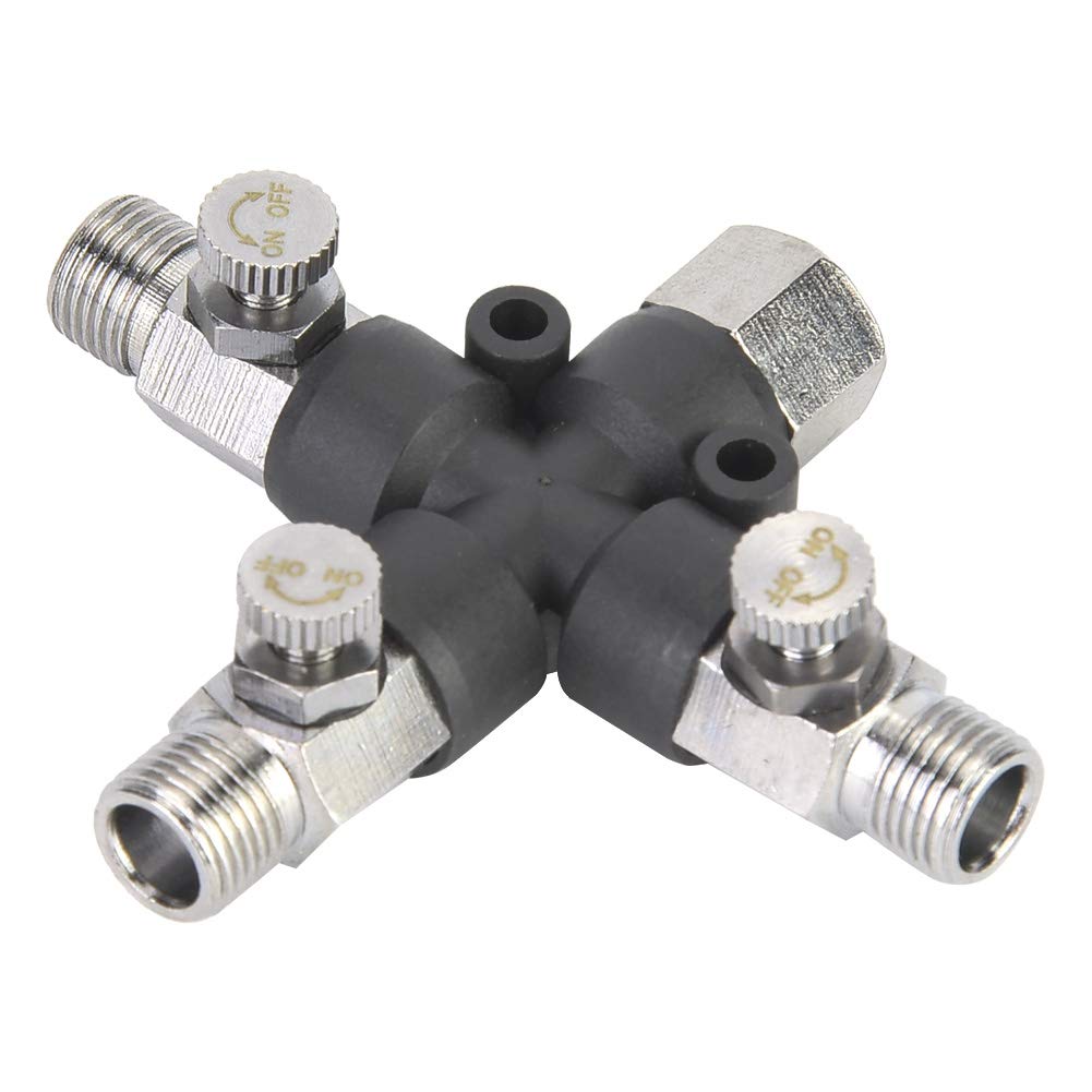 3 Way Airbrush Hose Joint Air Spliter Fitting 1/8" 3 Way Airbrush Air Hose Manifold Adaptor for Airbrush Connecting