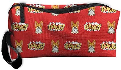 Corgi And Bang Medicine Bag Toiletry Bag Pencil Case Toiletry Pouch Makeup Organizer Clutch Bag With Zipper(7.9"x2.4"x3.6")